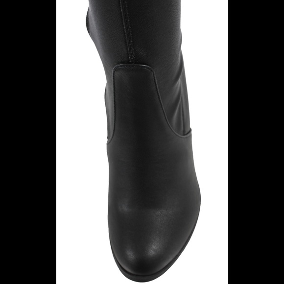 Size 8.5 Black faux leather back tie block heel - Picture 5 of 7